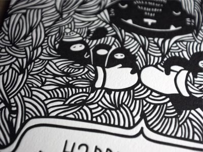 Monster. and black card character graphic illustration illustrator lettering letterpress monster typography vector white