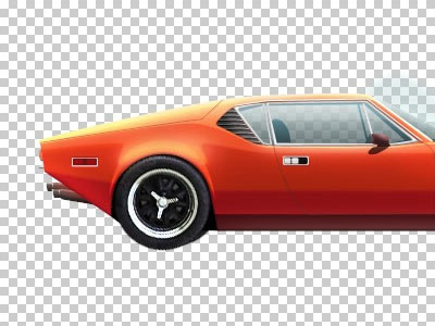 De Tomaso Pantera car illustration orange wip