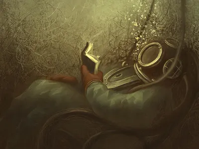 Enjoy the silence aleksey litvishkov art diver enjoy the silence illustration underwater