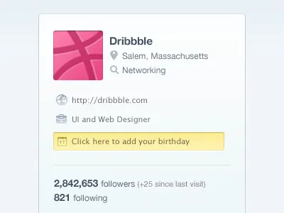 Your Profile card details profile social ui user web