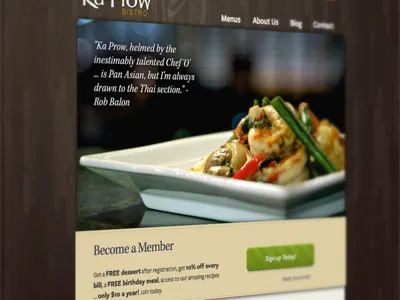 Ka-Prow Bistro Homepage cms restaurant web design