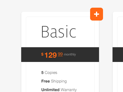Basic Price Plan grey helvetica milo orange plan pricing web design white