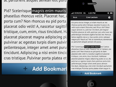 Mobile Concept 1 bookmark button concept live mobile ui ux