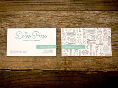 Dolce Press Business Card branding design illustration letterpress