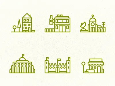 Building Icons icons illustration