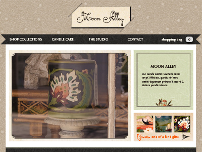 moon alley homepage design web