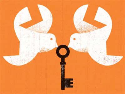 Key birds illustration key orange