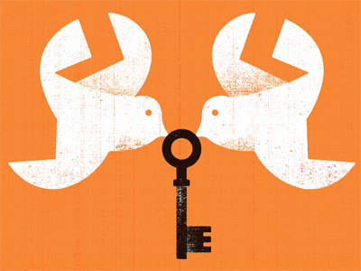 Key birds illustration key orange