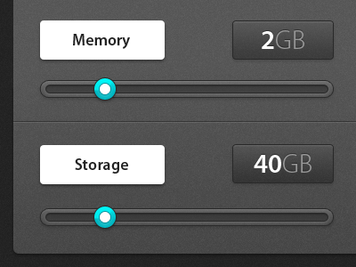 Configure Sliders black configure grain gray memory slider storage white
