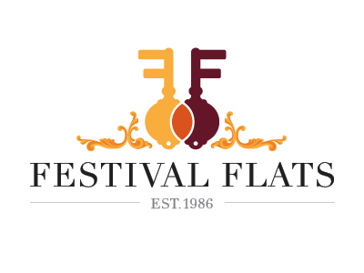 Festival flats logo bodoni logo orange