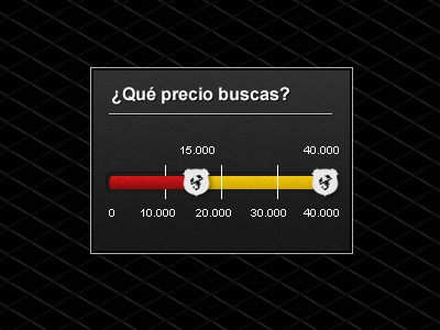 Price selector form selector slide ui web