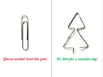 2011 Christmas Card Concept card christmas paperclip tree