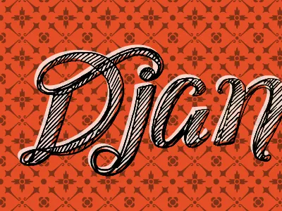 Django by hand fun lettering pattern quick sketch