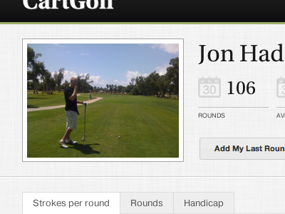 CartGolf UI - Profile Page green interface ui