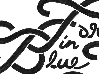 Blue Sketch hand drawn lettering script type