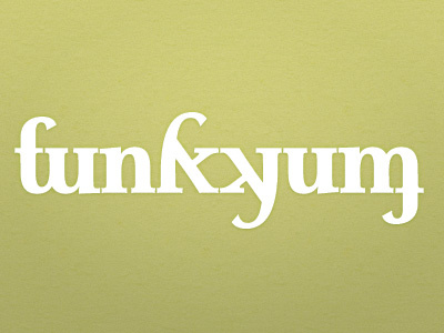 Funkyum Nameplate ambigram font funkyum helfa logo magazine typeface