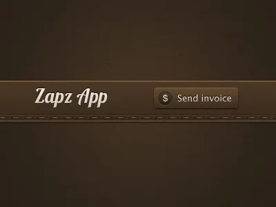 Zapz App - Navigation app button cardboard feature interface invoice leather paper signup stitch stitches texture tour ui web