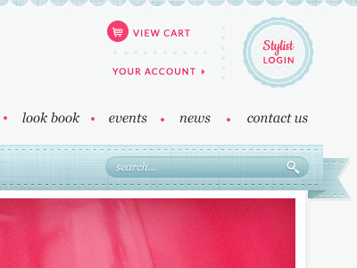 Stylist blue commerce e commerce ecommerce lato linen login pink ribbon stylist texture view cart