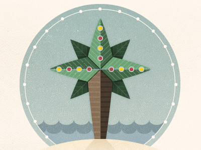 Holiday E-Card card palm tree water