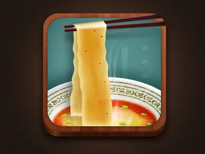 Noodles app food icon noodles wood