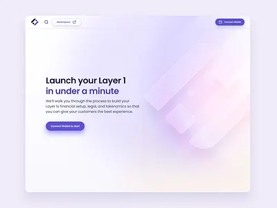 Layer 1 Blockchain Launcher UI Landing Page branding gradient landing page marketing ui