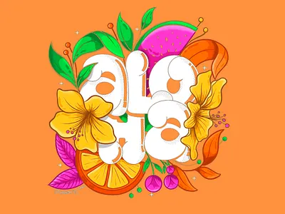 Illustration "Aloha Bloom" aloha art art design artwork colorful colorful design colors creative creative design creativity fruits illustrate illustrated insparation inspire inspired orange tropic tropic vibe