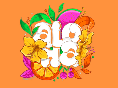 Illustration "Aloha Bloom" aloha art art design artwork colorful colorful design colors creative creative design creativity fruits illustrate illustrated insparation inspire inspired orange tropic tropic vibe