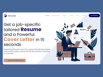 "UpdateYourResume AI" Application ai app app design application application design cover letter helpful mobile mobile app mobile application personalization resume ui ui ux update update resume user user interface ux