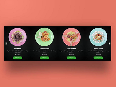 Restaurant Menu Carousel Template wordpress