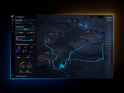 Energy Management Dashboard Insights ai powered energy ai simulations consumption tracking ui dark mode dashboard interface design dashboard management data visualization energy graphs energy monitoring energy tracking ui energy ui geospatial dashboard heat map visualization interactive map map based ui power usage dashboard report ui responsive energy dashboard simulation ui user interface