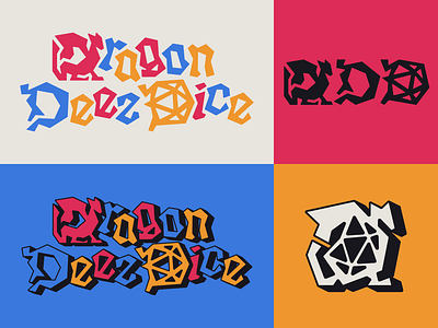 Dragon Deez Dice logo blackletter branding d20 dice dnd dragon logo medieval old english sebm typography