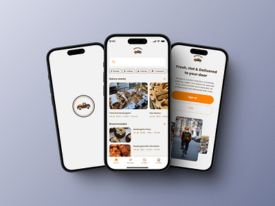 BreadFast : Quick Mobile Design app bakery branding bread brown croissant design figma food delivery graphic design logo menu mobile app mobile design mockup orange ui ux vector wireframe