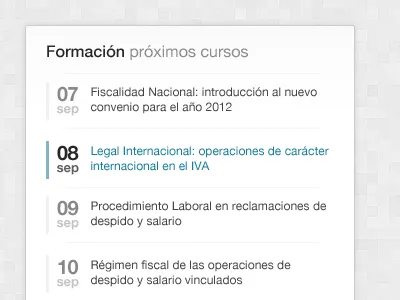 List of events for something date design events interface list ui web website