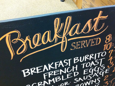 Breakfast - Chalkboard by hand chalk typography