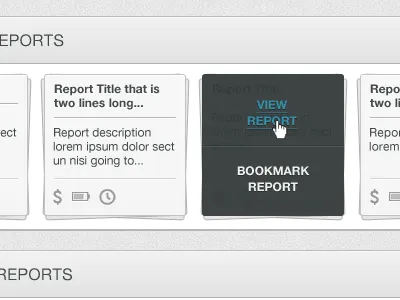 Reports application icons reports rollover stacks paper