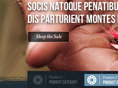 Shop the sale bebas neue blue call to action content slider crimson navigation transparency
