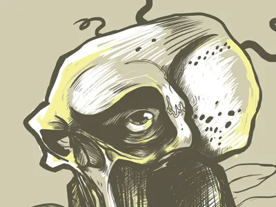 Noidea illustration plant skull vines