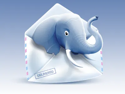You've got mail elephant icon illustration mail