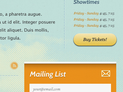 Showtimes blue button clouds orange texture type ui yellow