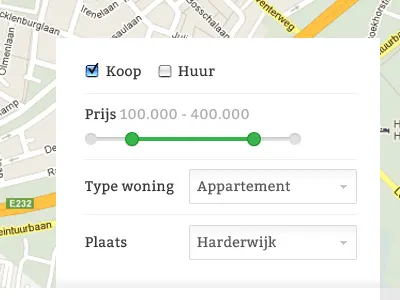 Estate filter options check dropdown estate filter gre makelaar options real estate web webdesign