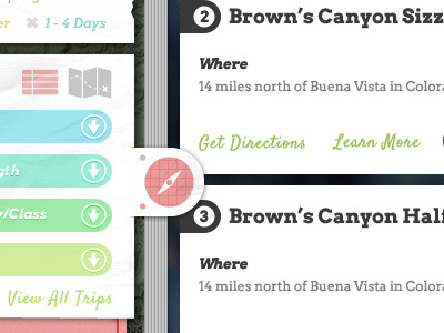 Trip Finder 004 colors compass css3 dropdown filter grid icons javascript jquery map pages paper search tags texture ui ux web