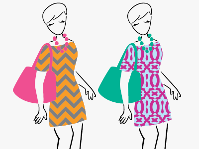 Fashioney clothes dress fashion illustration pattern vector woman