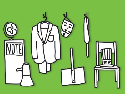 Politics As Usual dystopia illustration occupy politics uncle sam