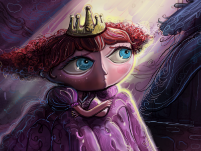 Locked Away character design childrens book digital fairytale illustration princess tower whimsical