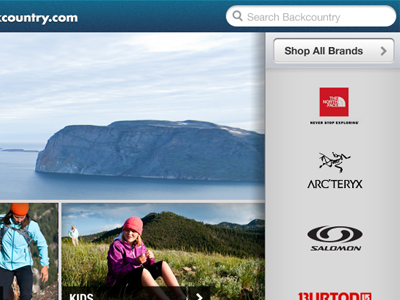 Backcountry Ipad App backcountry backcountry.com ecommerce ipad mobile popover