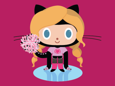 Broctolinicat broccolini github illustration octocat pink