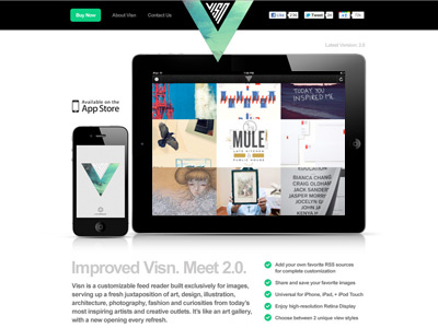 Visn 2.0 Website app ios ipad iphone visn website