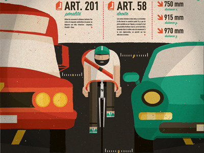 les coureurs II bike cars city infographic