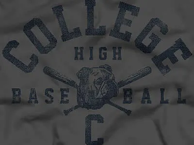 College High baseball bulldog faded vintage