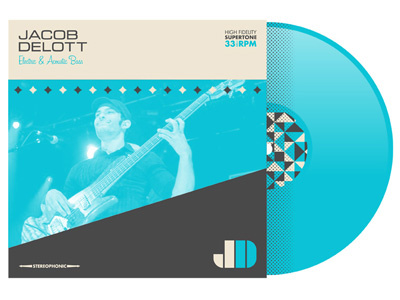 Jacob Delott, Promo adam hanson bass branding design identity jacob delott musician project 33 record retro vector vintage vinyl